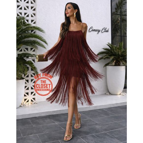 ZARA Fringe Midi Dress with Spaghetti Straps NWT 🤎 - Picture 12 of 16